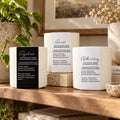 Luxe & Little soy candle Set of 3: Original, Jive and Bubba & Daisy together; luxe candle trio on a cozy shelf